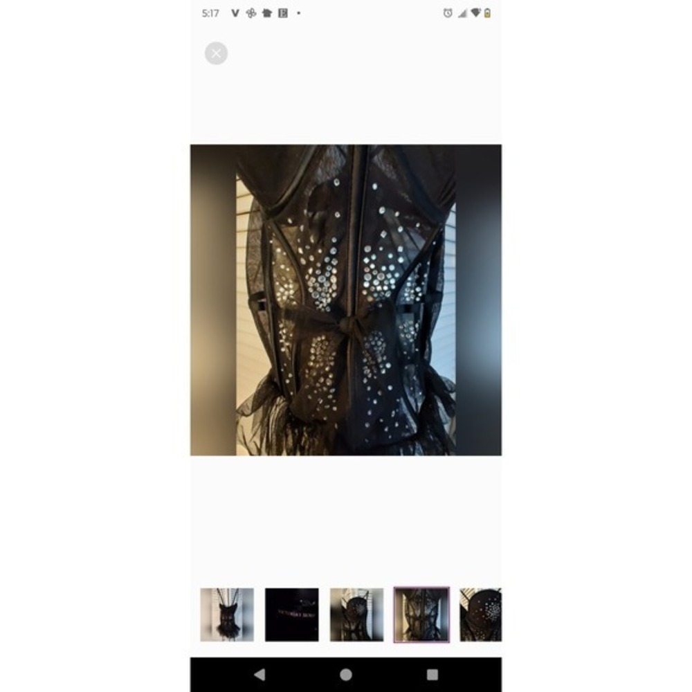 Victoria's Secret Black Lace Rhinestone Tulle Corset Top Lingerie Bustier - Picture 6 of 9